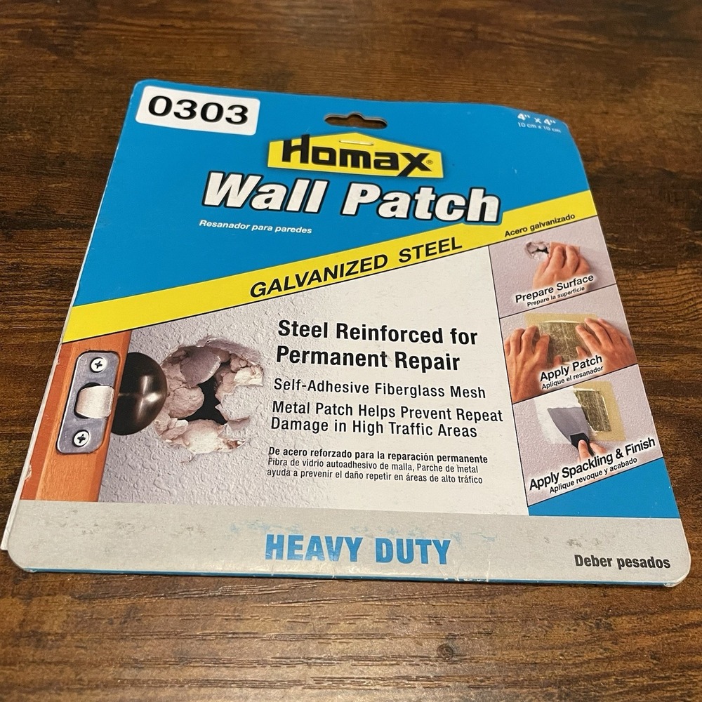 ✅Homax 4x4 Wall Patch Galvanized Steel Self-Adhesive Heavy Duty Drywall #️⃣0303